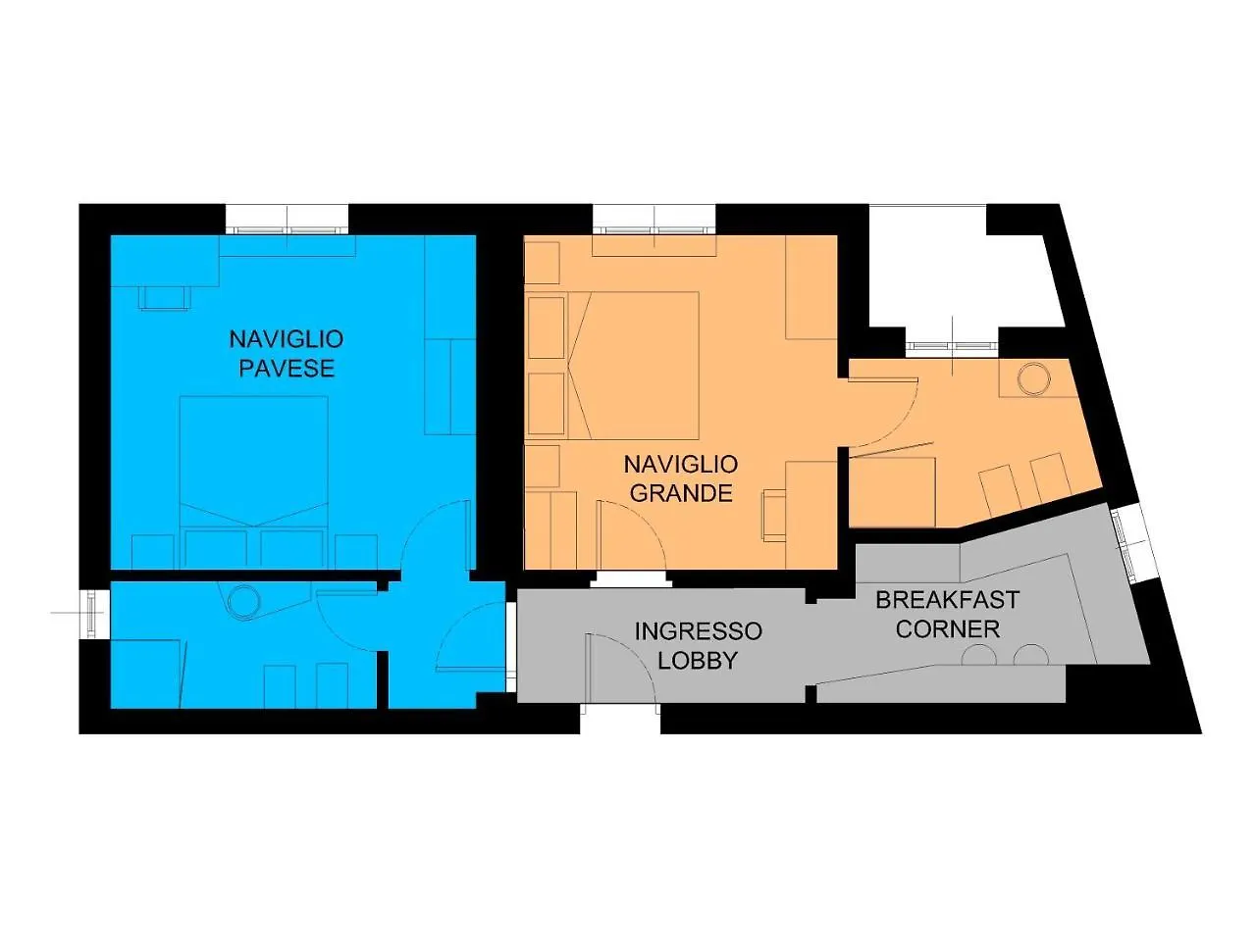 ** Frühstückspension Bed and Breakfast 2 Navigli Mailand Italien